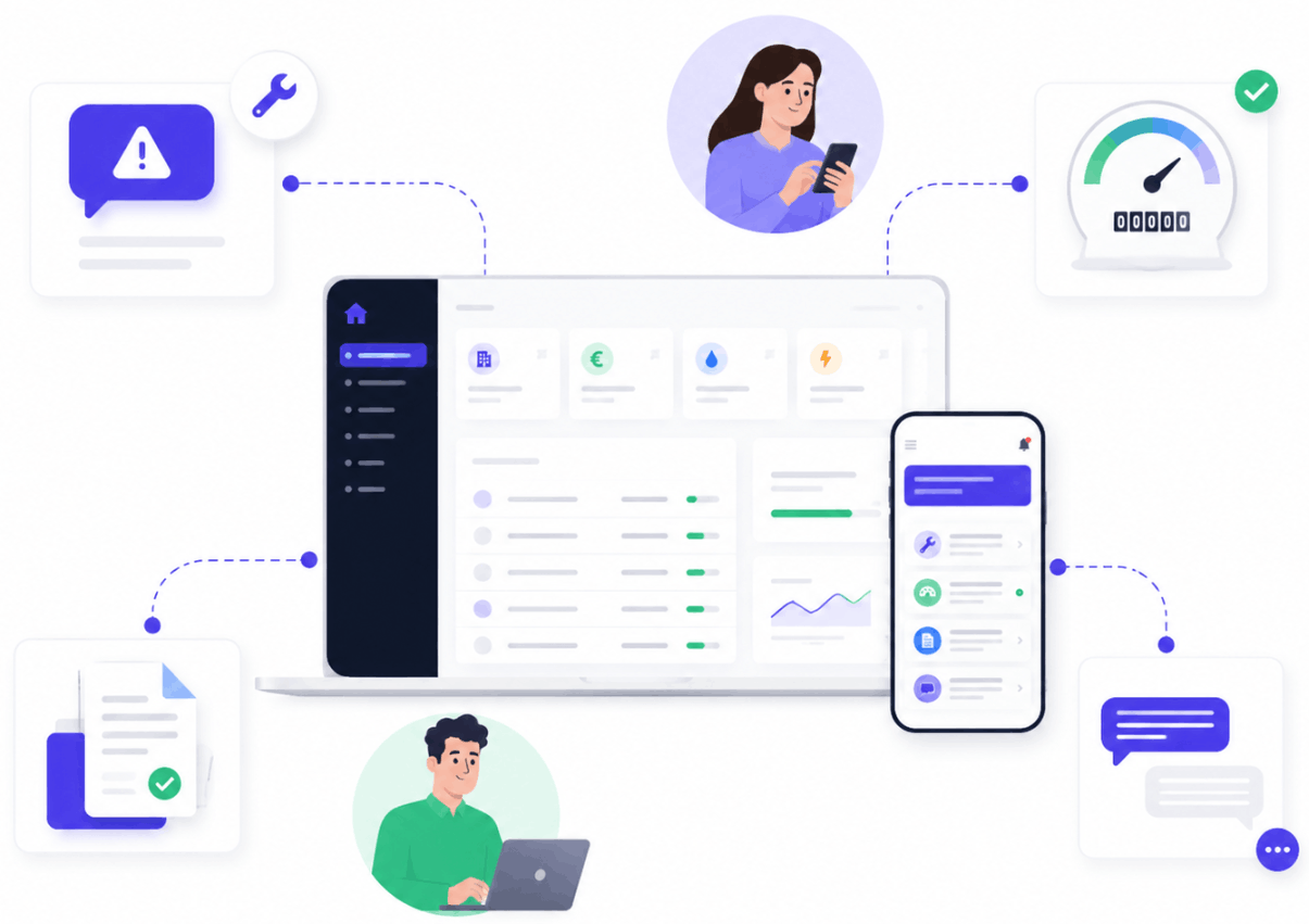 MietConnect Mieterportal - Schadensmeldung, Zählerstand und Dokumente